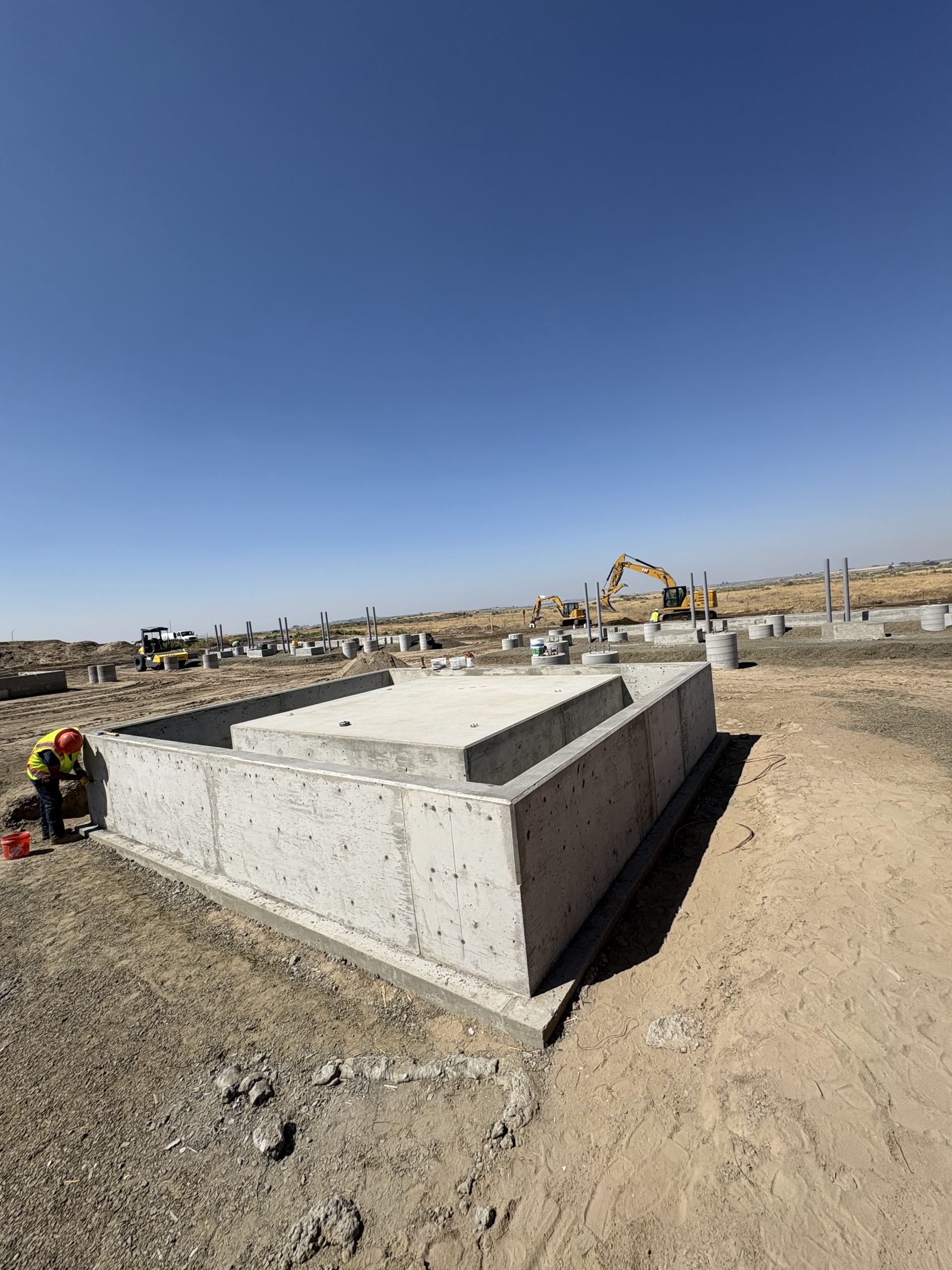 Transformer foundation cured and ready for the fall set.